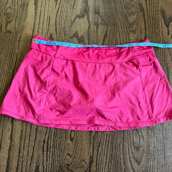 Athleta Womens Solid Pink Swim Skirt Bikini Bottom Attached Brief Size Medium - Picture 6 of 9